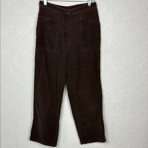 Vintage J Jill Corduroy Pants Dark Deep Brown Cargo Wide Leg Straight 8